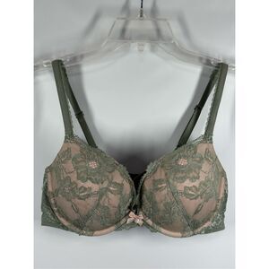 Victoria's Secret Vintage Body by Victoria push-up pigeonnant pink green lace br